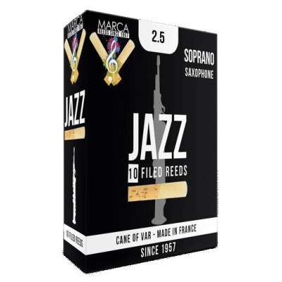Boîte de 10 anches de Saxophone Soprano MARCA JAZZ 'Filed' : Robustes et souples, répondant aux exigences des saxophonistes de jazz. Découvrez les caractéristiques et avantages de cette gamme, avec des détails sur les anches 'Filed' et 'Unfiled', leur con
